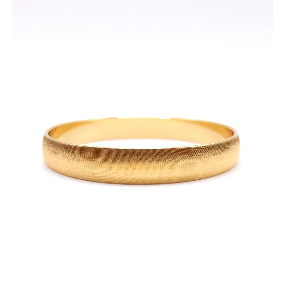 Monet Vintage Gold Tone Bangle Bracelet Textured Wide Signed Jewelry